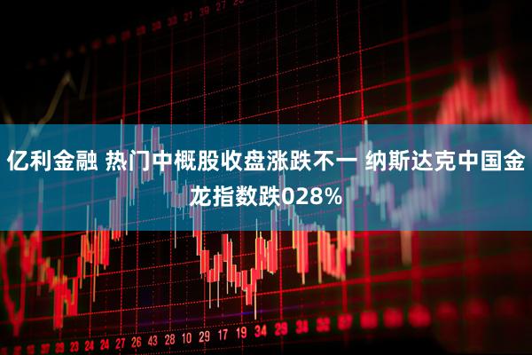 亿利金融 热门中概股收盘涨跌不一 纳斯达克中国金龙指数跌028%